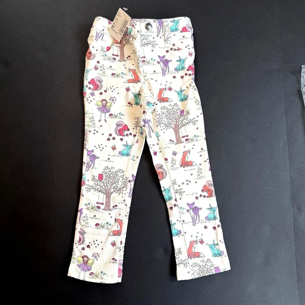 New Childrens Place Pant Leggings Girl 3 T Forest Animal Fox Squirrel Deer Print